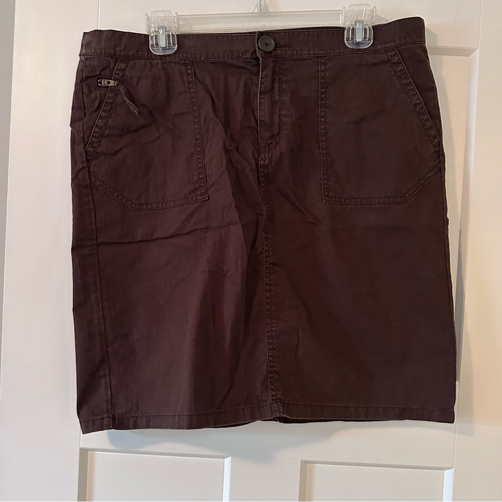 Gap Brown Cotton Utility Skirt Size 14